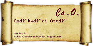 Csákvári Ottó névjegykártya