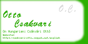 otto csakvari business card